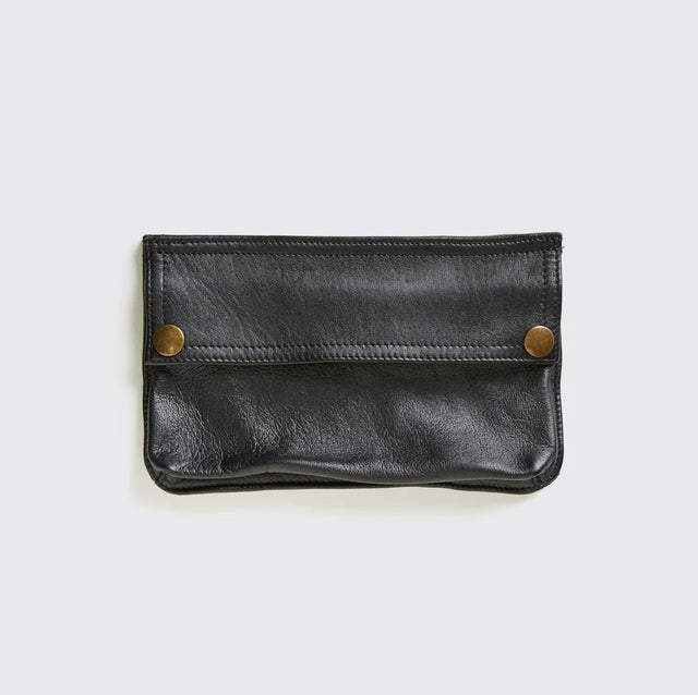 Addict Clothes Flap Leather Pouch Black