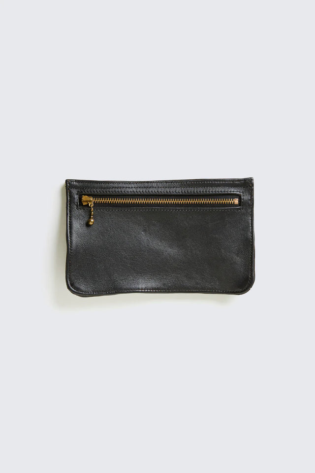 Addict Clothes Flap Leather Pouch Black