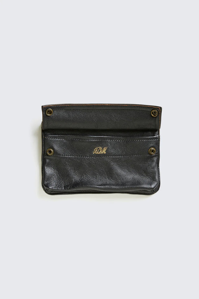 Addict Clothes Flap Leather Pouch Black