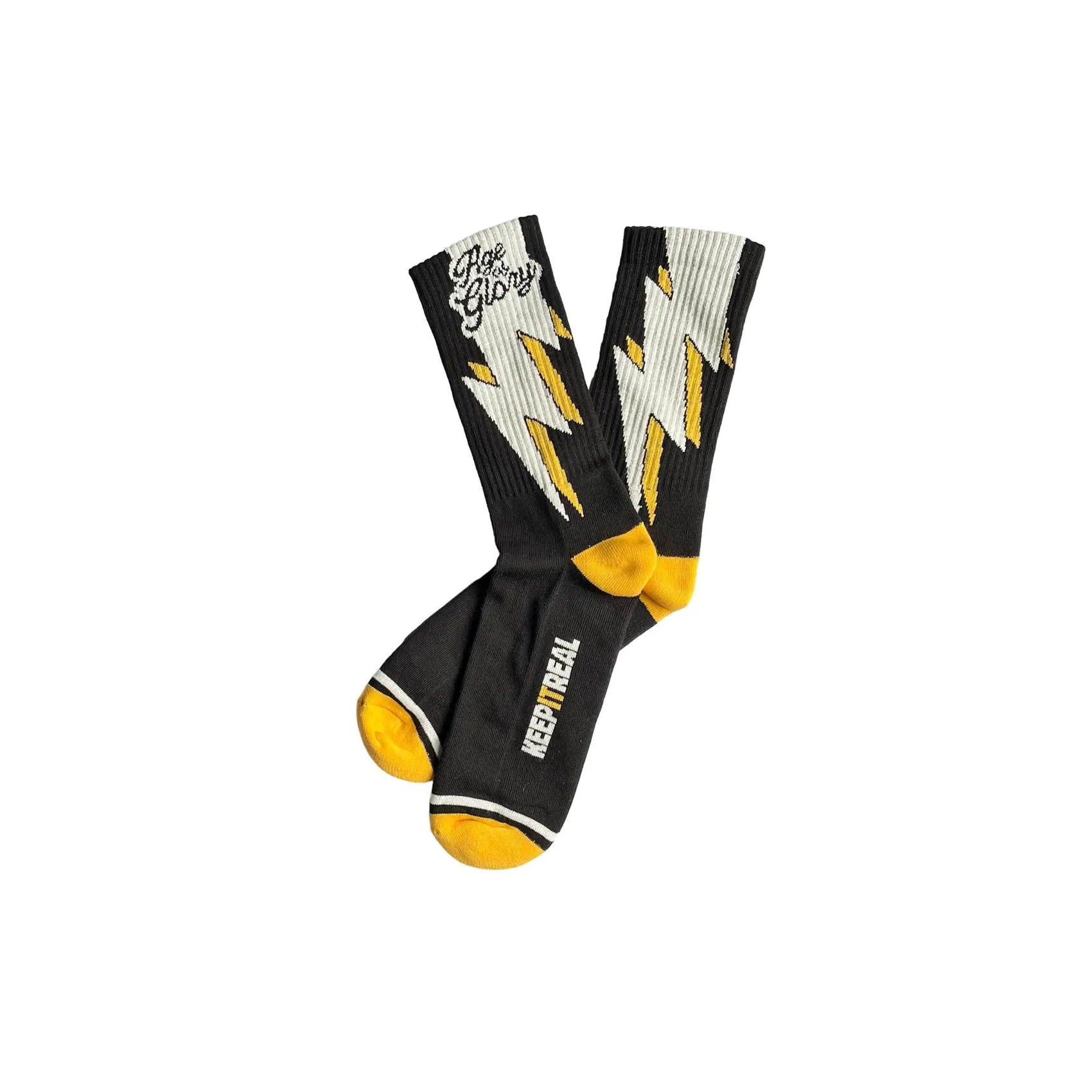Age of Glory Bolt Socks Black/Yellow/Off-White