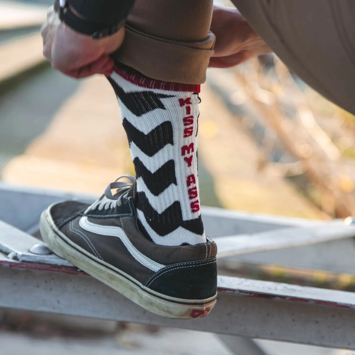 Age of Glory Tracks Socks Black/Off-White/Burgundy