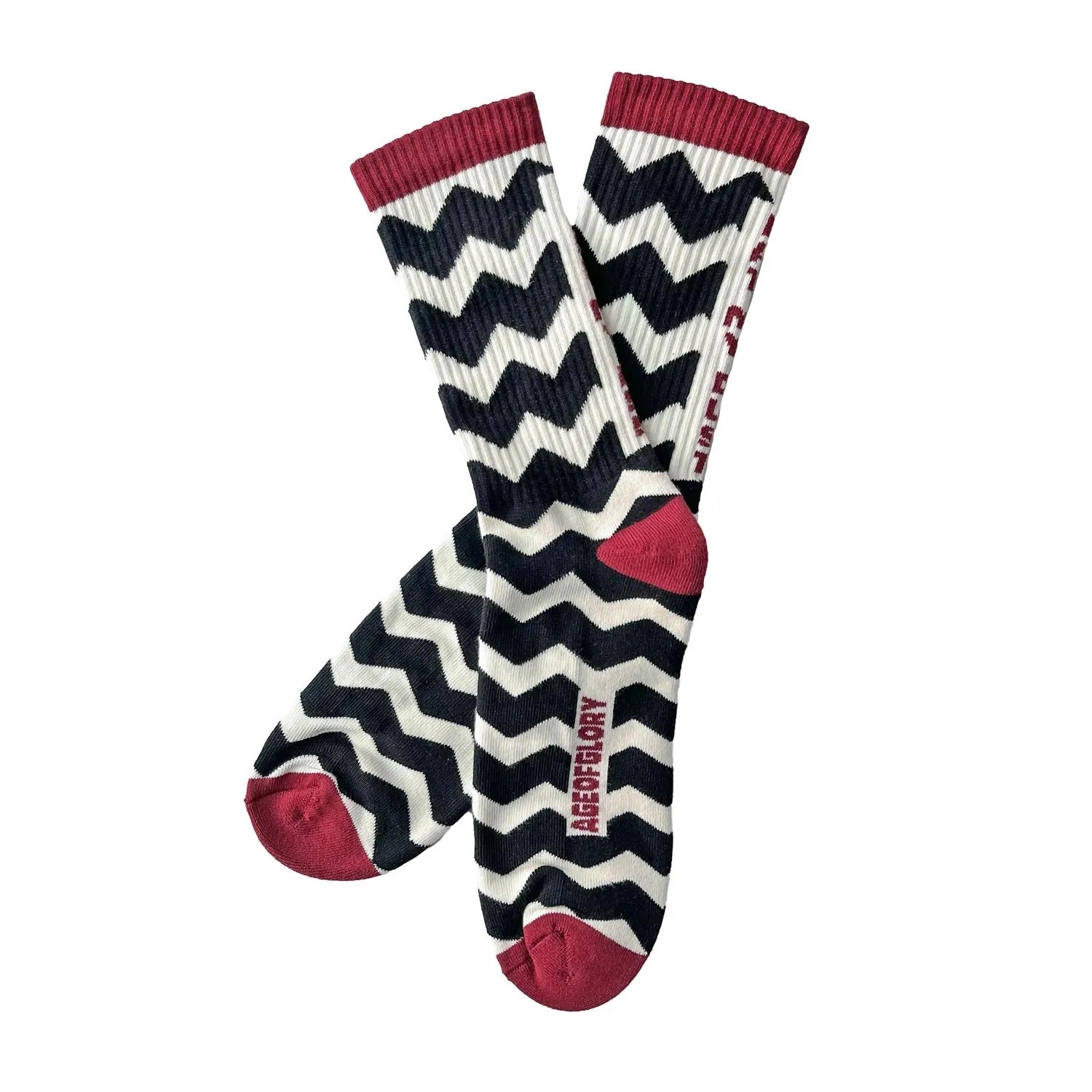 Age of Glory Tracks Socks Black/Off-White/Burgundy