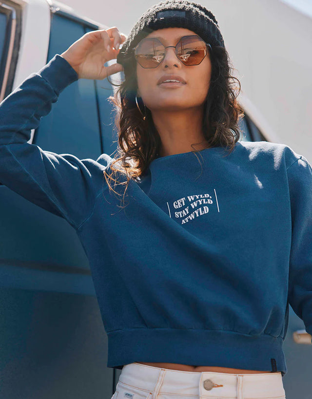 Atwyld Get Wyld Fleece Sweatshirt Retro Blue