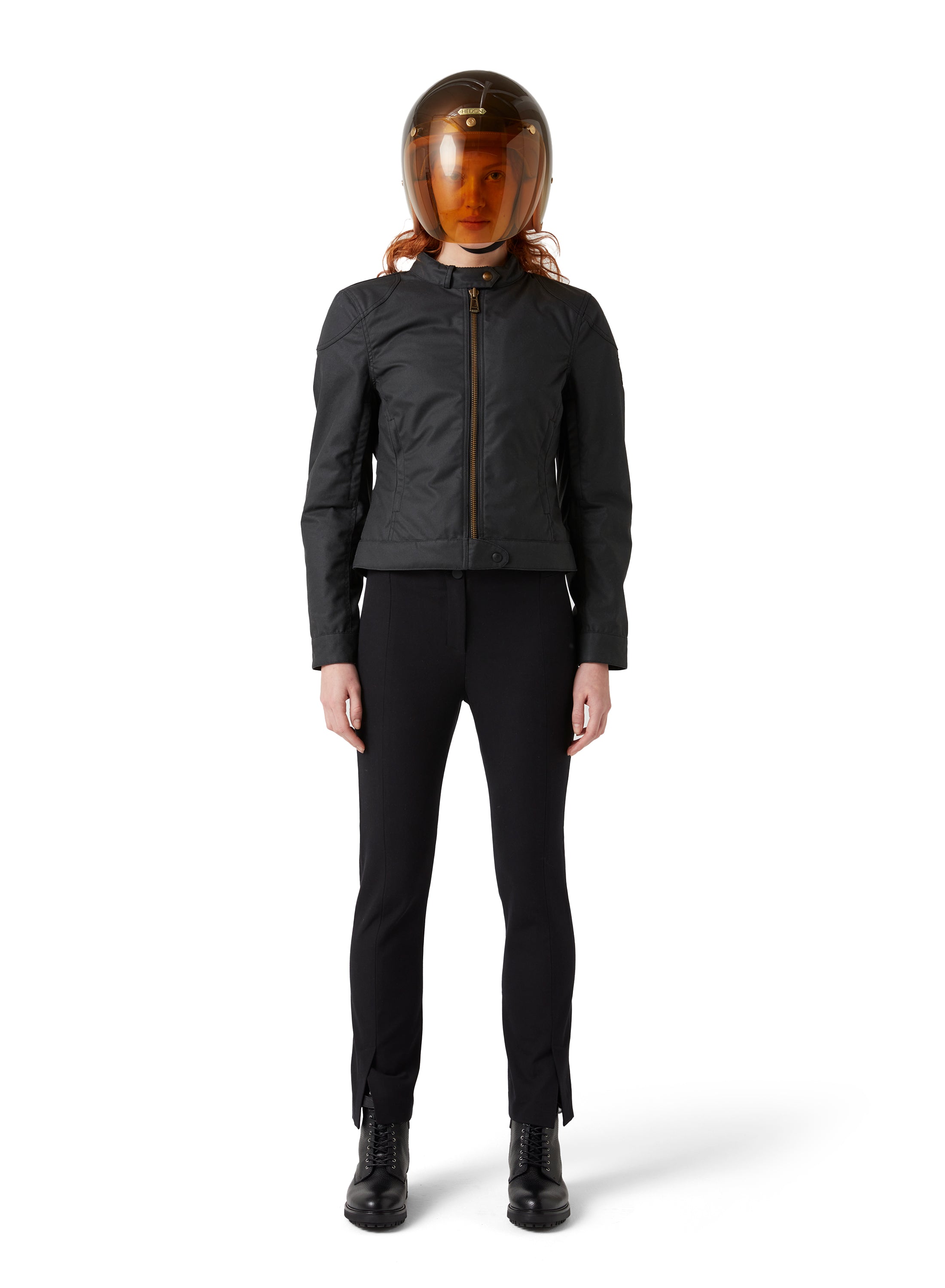 Belstaff Bamburgh Womens Waxed Motorcycle Jacket Black