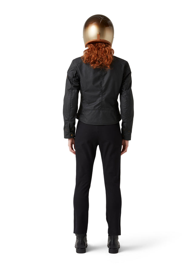 Belstaff Bamburgh Womens Waxed Motorcycle Jacket Black