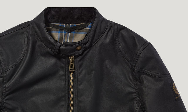 Belstaff Bamburgh Womens Waxed Motorcycle Jacket Black