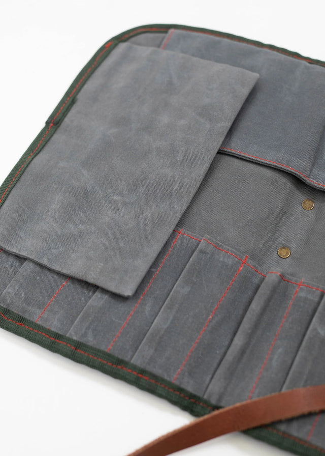 Iron And Resin Canvas Tool Roll Beige/Grey