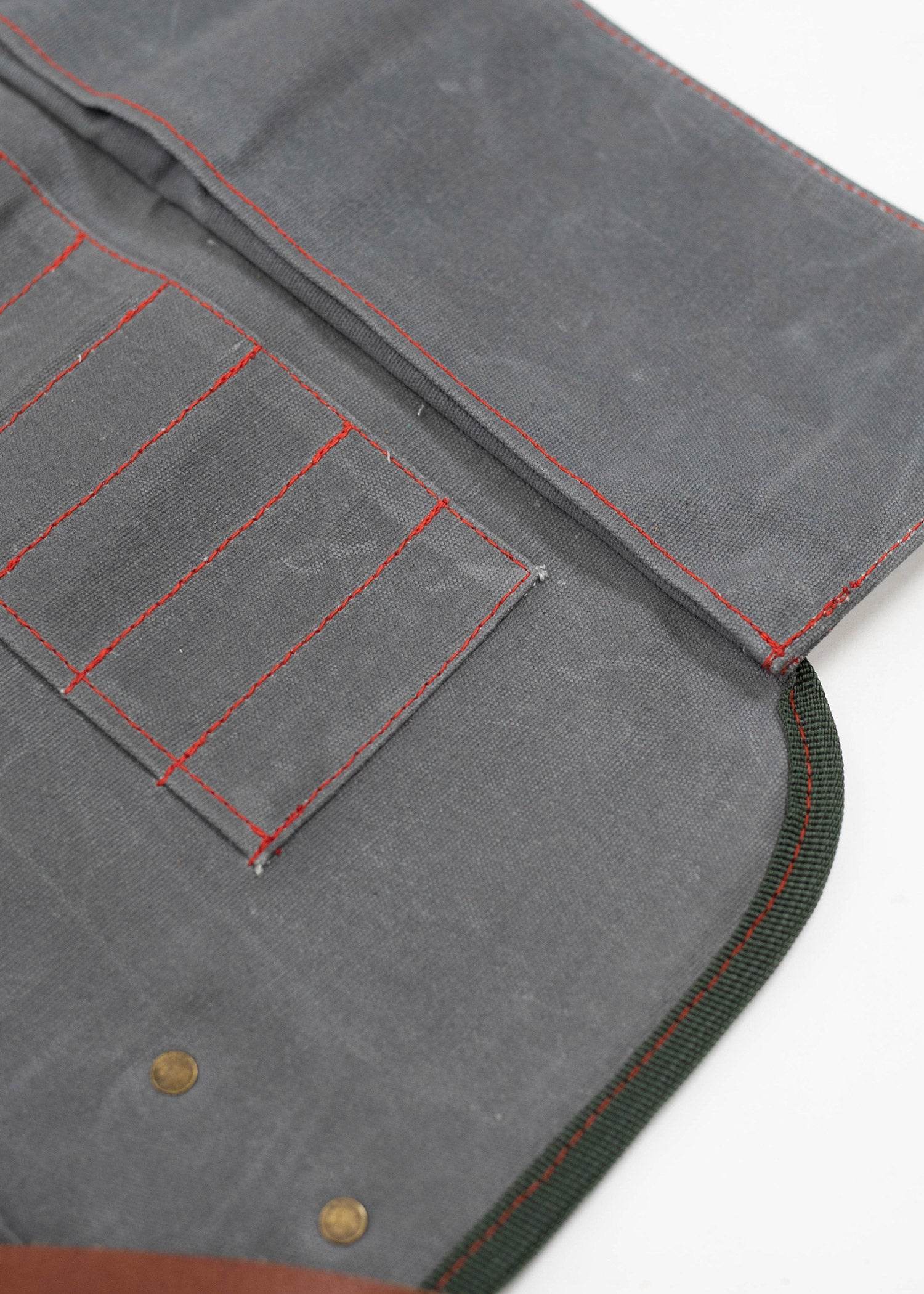 Iron And Resin Great Plains Leather & Canvas Tool Roll Brown/Grey