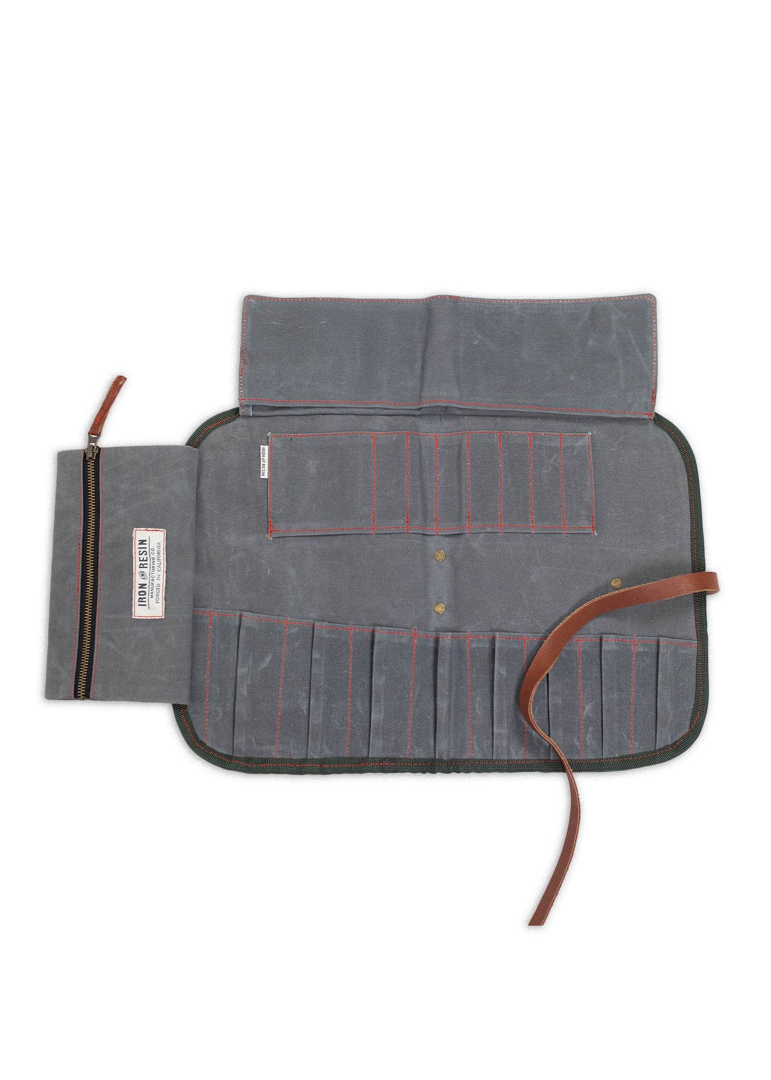 Iron And Resin Great Plains Leather & Canvas Tool Roll Brown/Grey