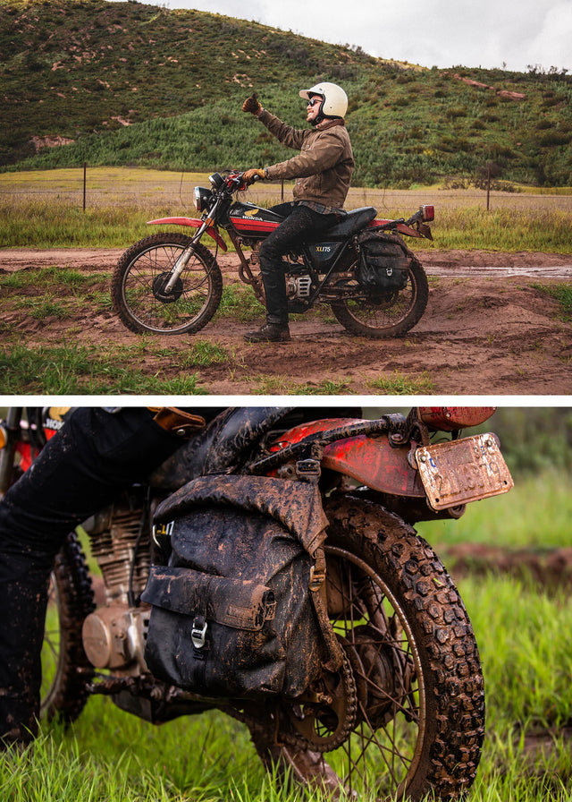 Iron And Resin Moto Pannier Bag Black
