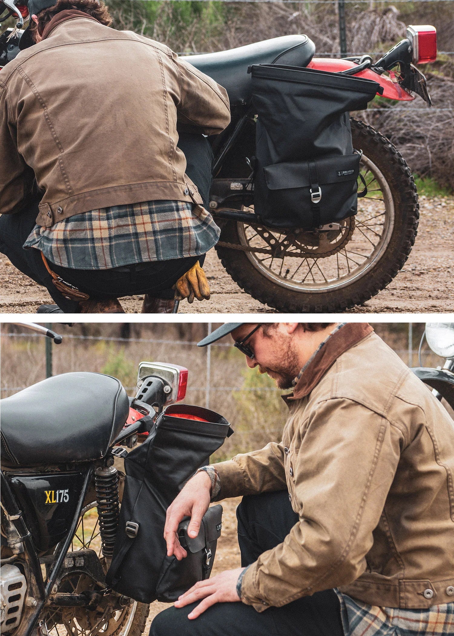 Iron And Resin Moto Pannier Bag Black