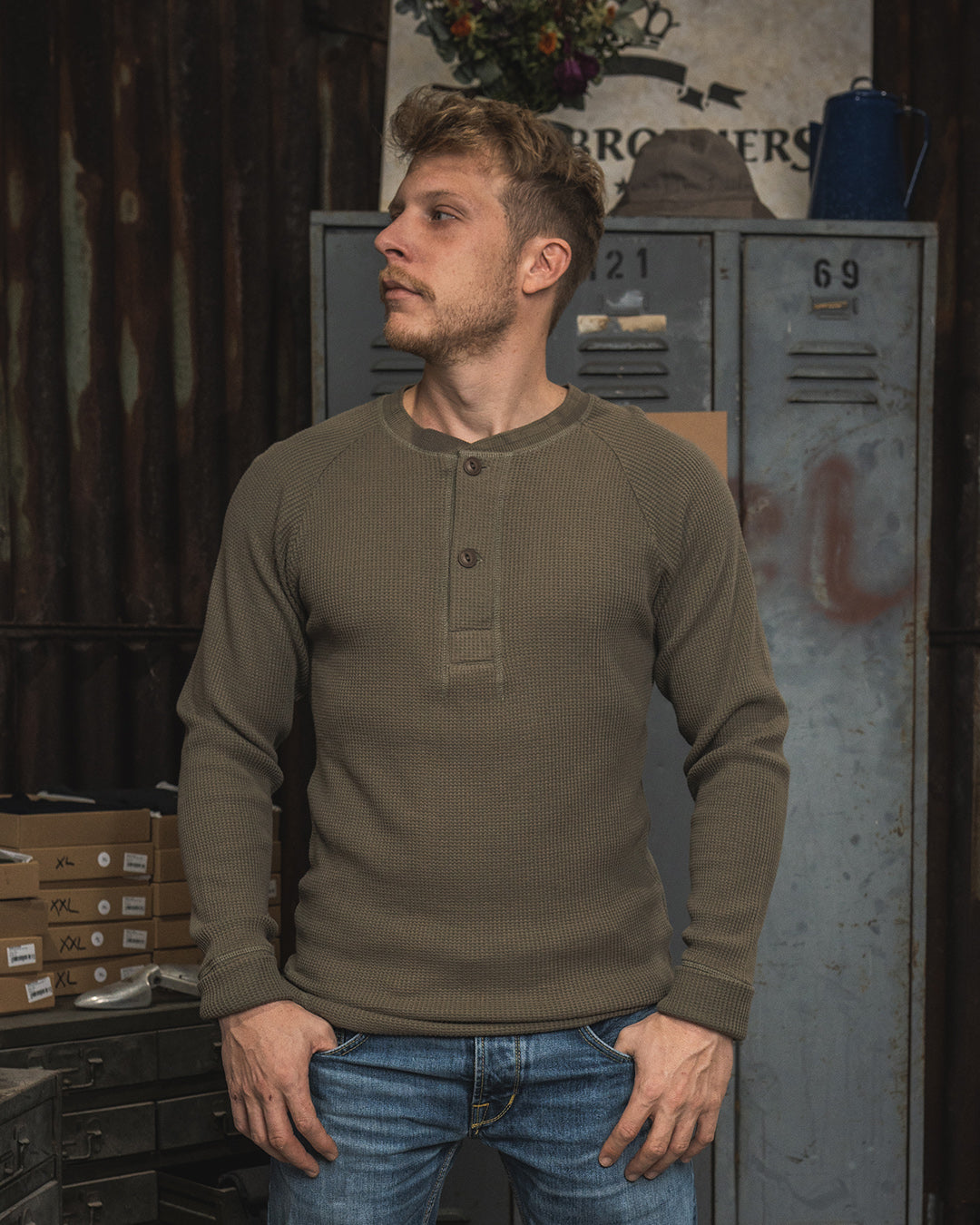 Pike Brothers 1936 Waffle Shirt Army