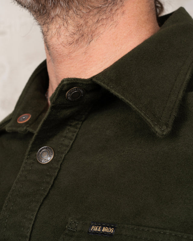 Pike Brothers 1943 CPO Moleskin Shirt Moss Green