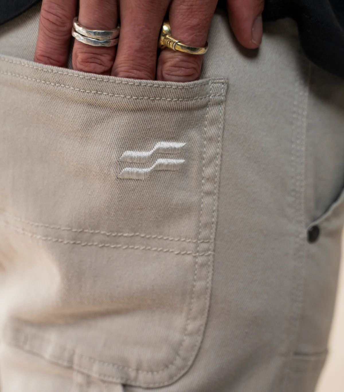 Silk Road Carpenter Motorcycle Pants Off-White