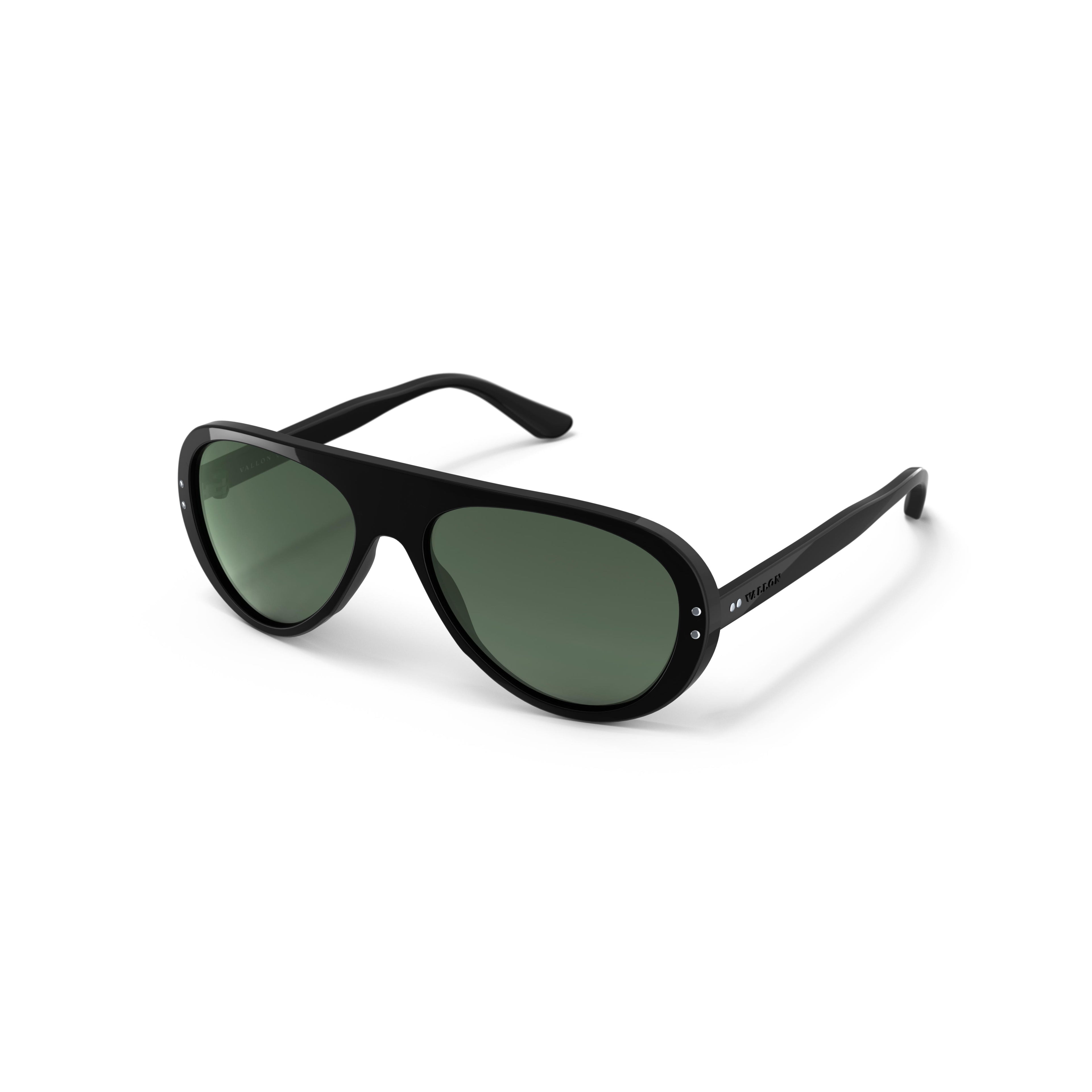 Vallon Moto Aviators Sunglasses Black/Green