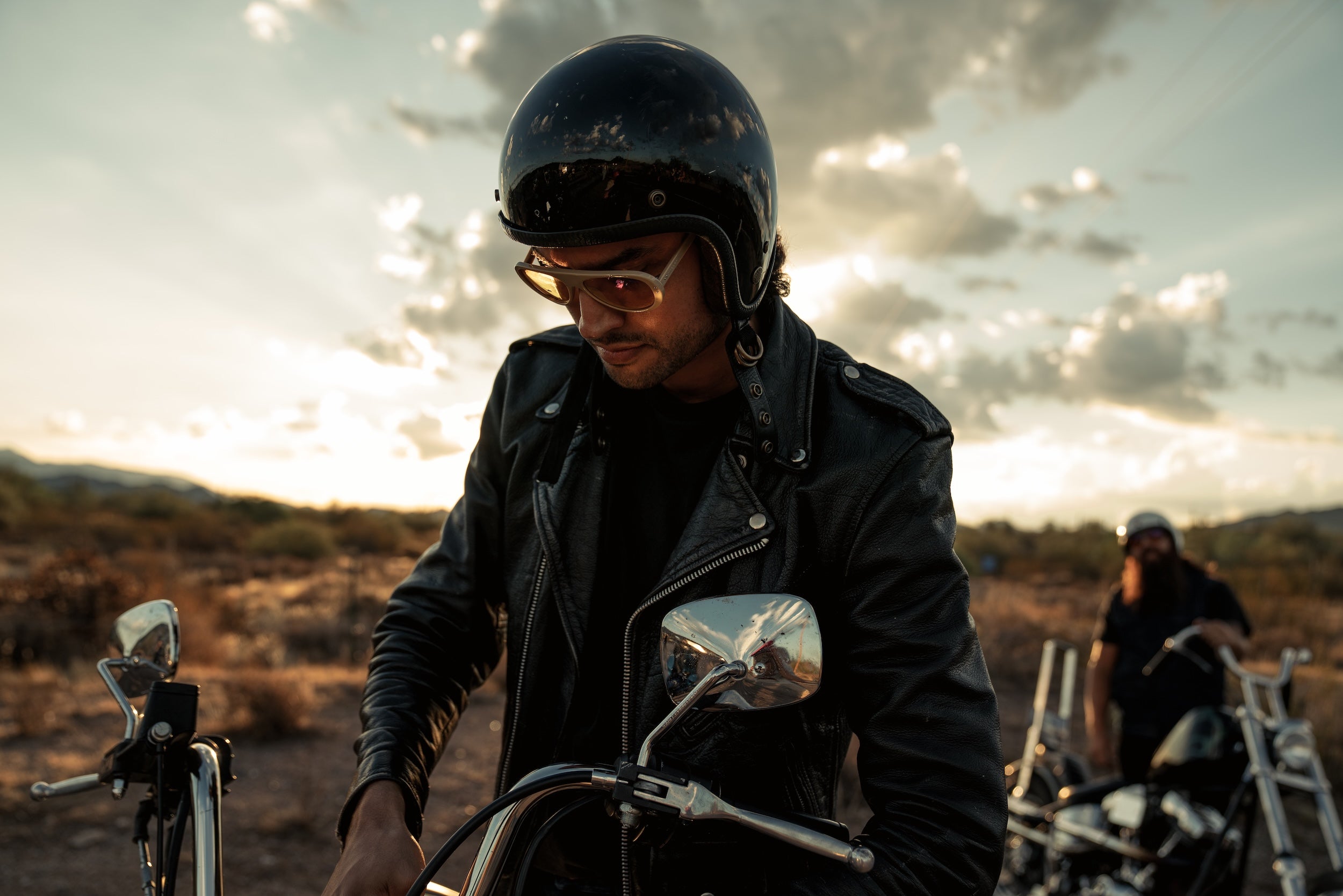 Vallon Moto Aviators Sunglasses Desert/Green