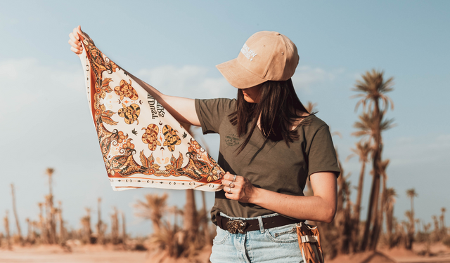 Wildust Sisters Boho Scarf Ivory/Khakhi/Yellow/Rust