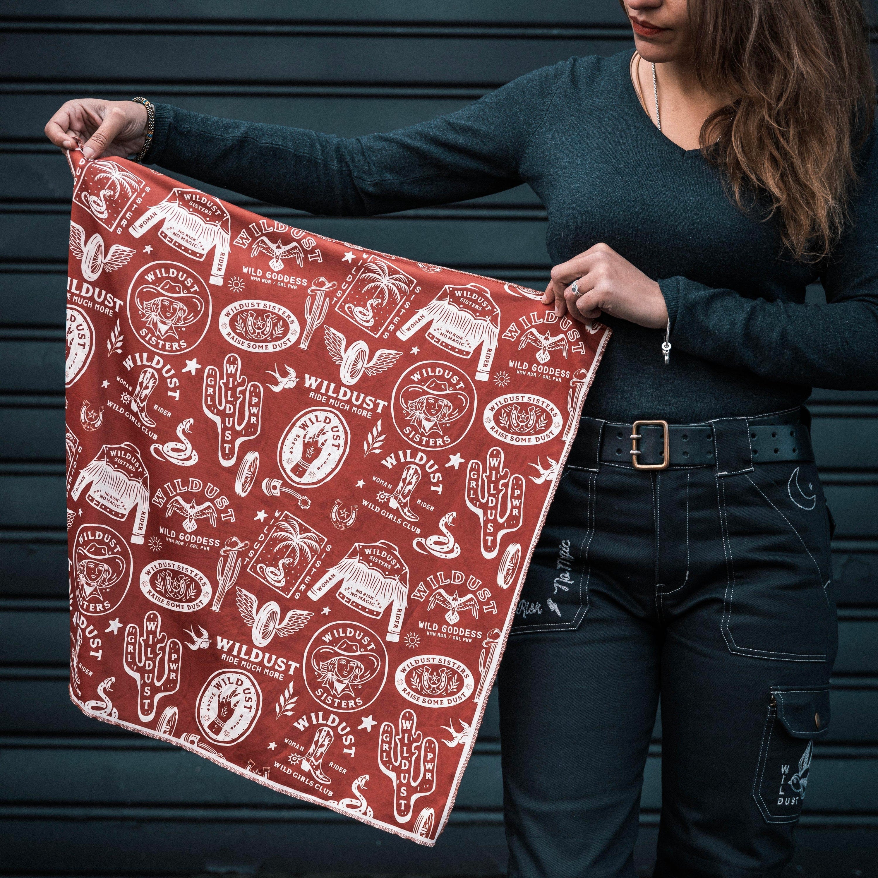 Wildust Sisters Western Moto Scarf Red