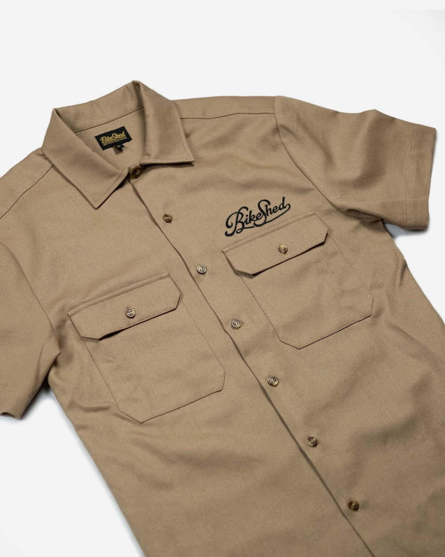 Bike Shed Garage Shirt Tan