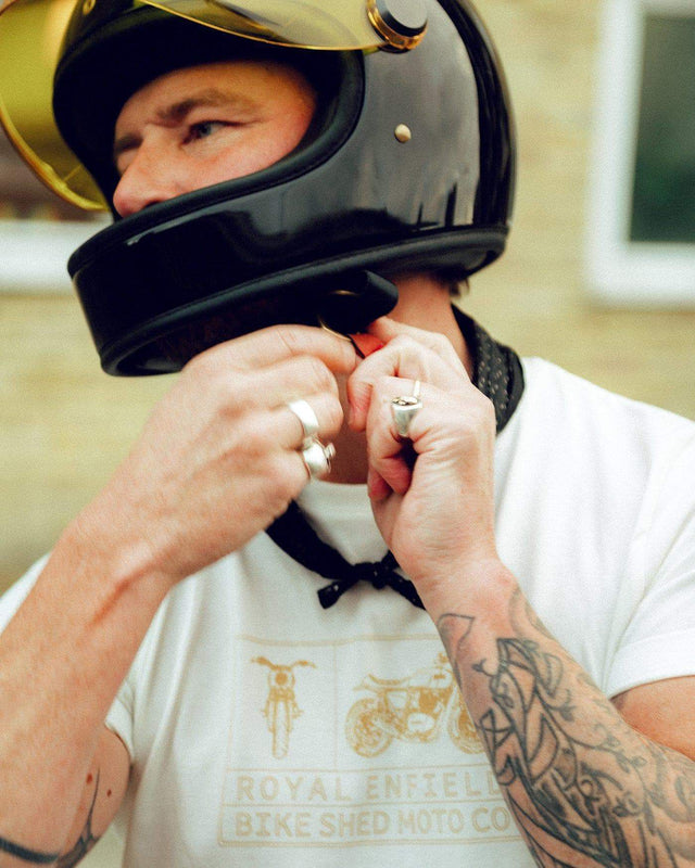 Bike Shed x Royal Enfield Aspect T-shirt White/Gold