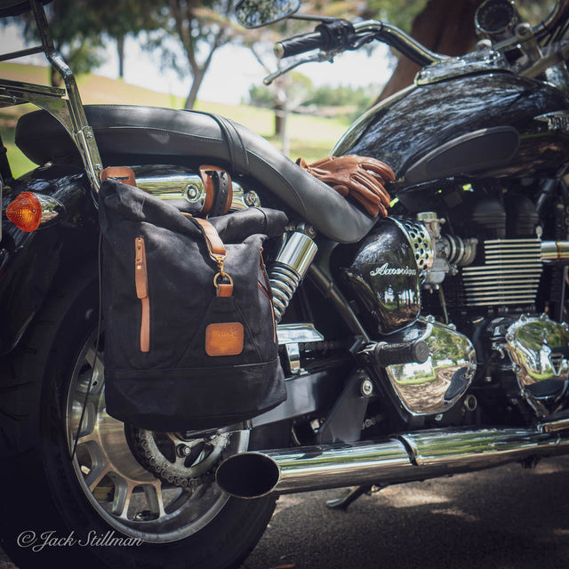 Jack Stillman The Mutt Roll Top Pannier Bag Black