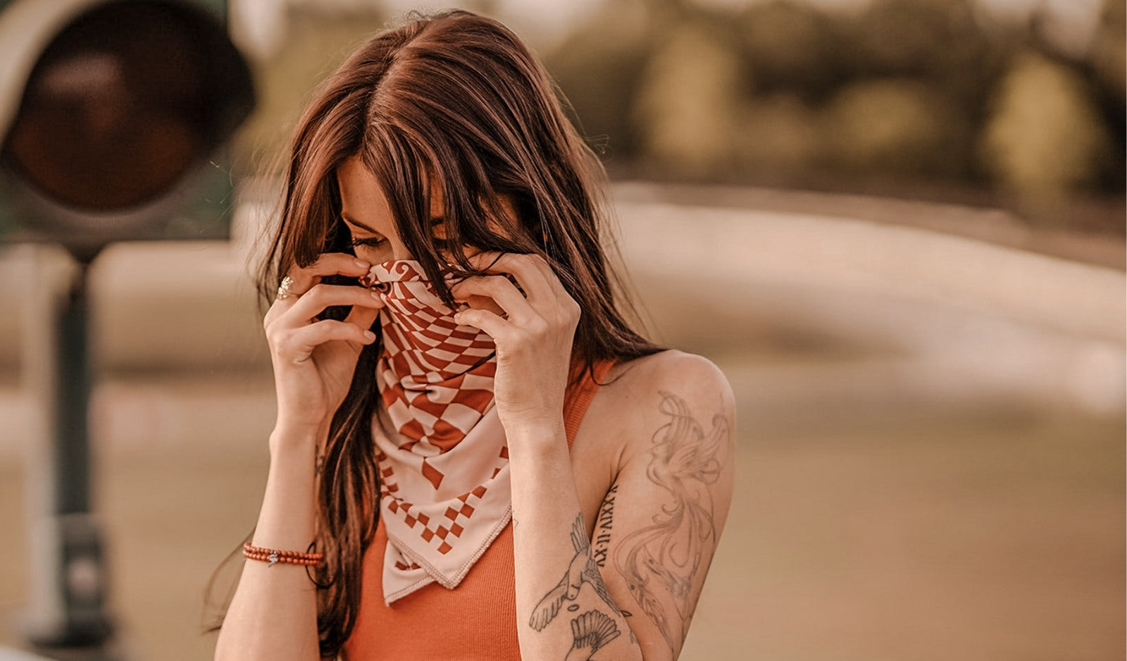 Wildust Sisters Petrol Junkies Scarf Ivory/Terracotta