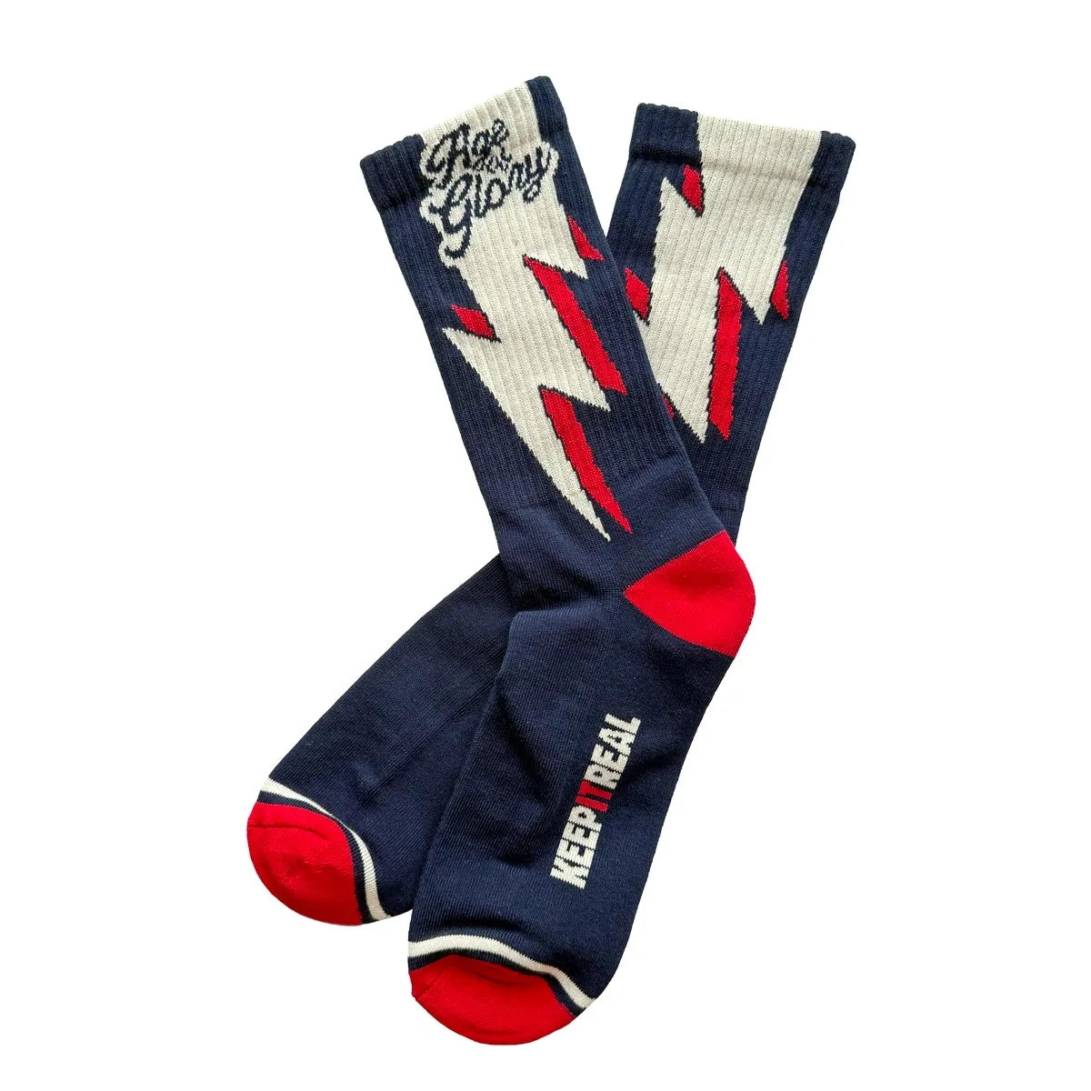 Age of Glory Bolt Socks Navy/Red
