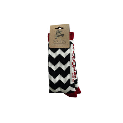 Age of Glory Tracks Socks Black/Off-White/Burgundy