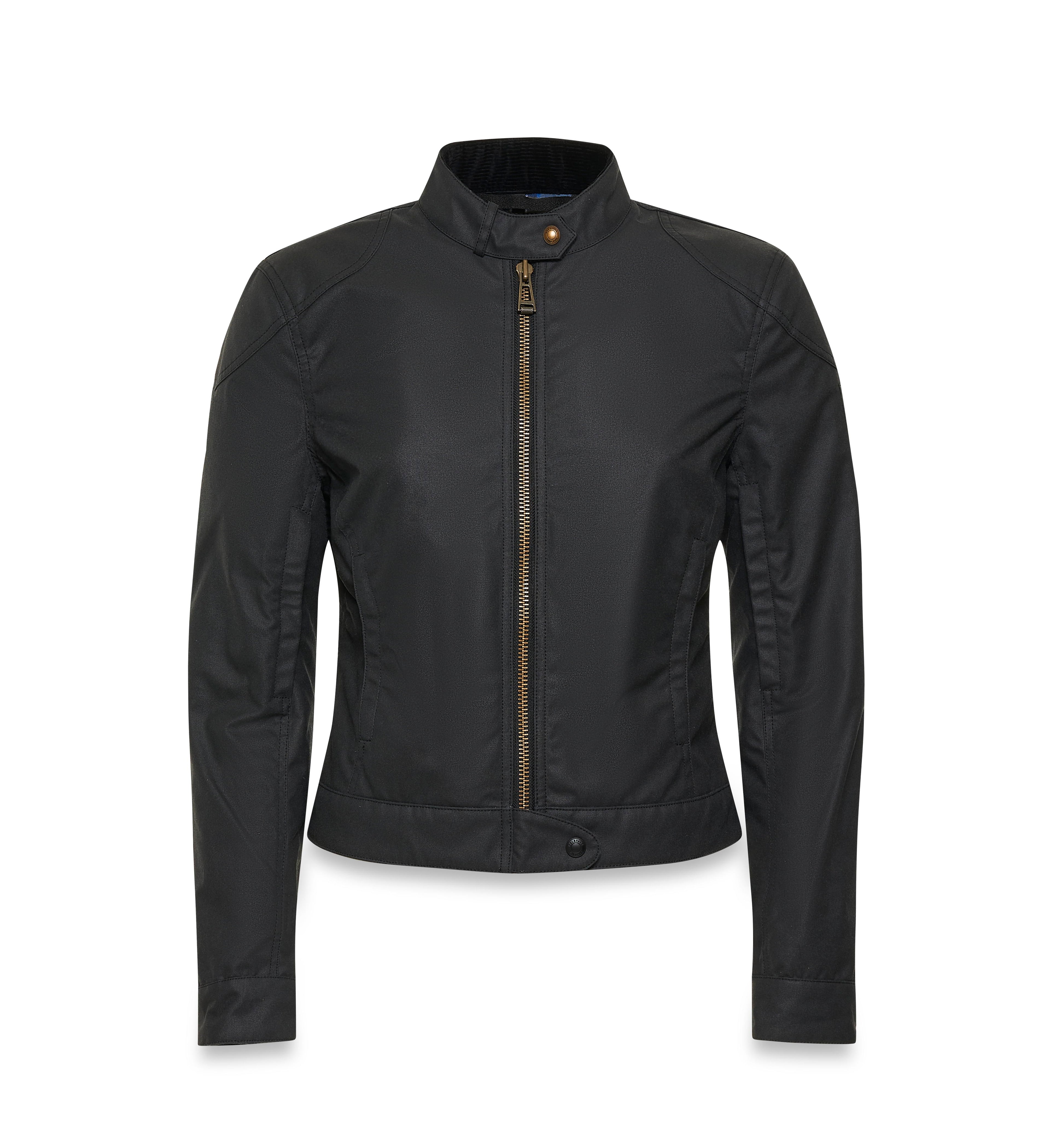 Belstaff Bamburgh Womens Waxed Motorcycle Jacket Black