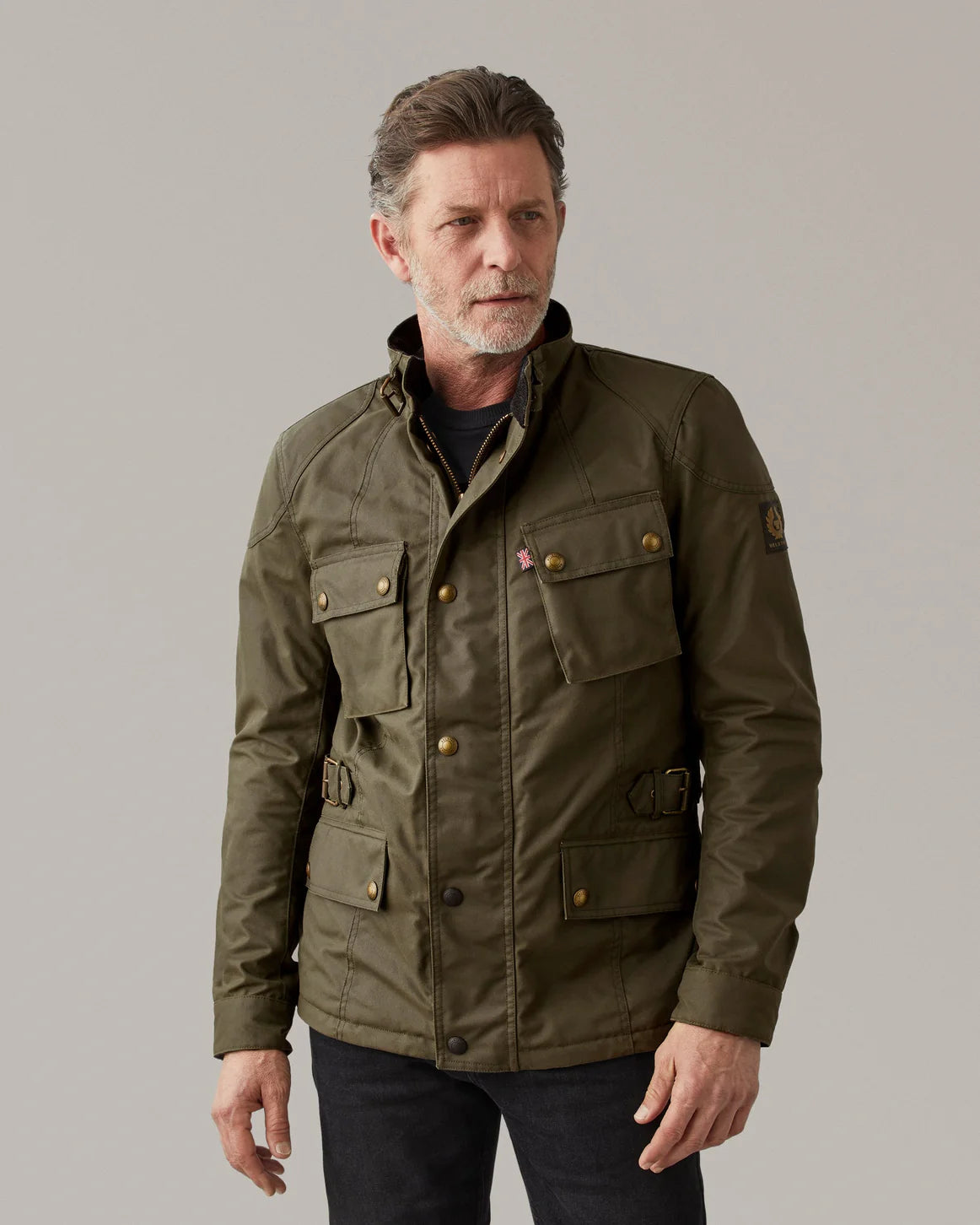 Belstaff Crosby Motorcycle Jacket Forest Green