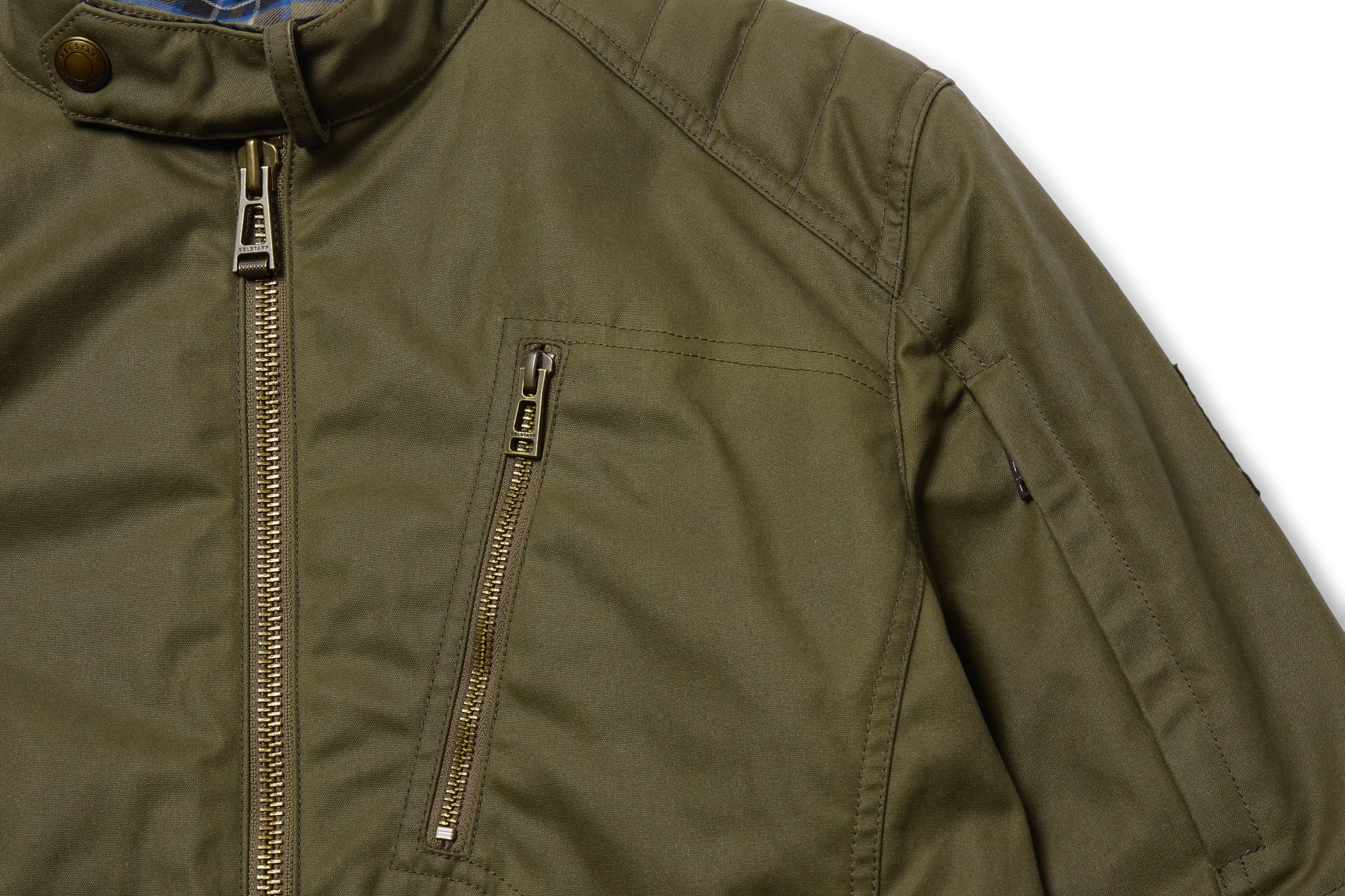 Belstaff Humber Motorcycle Jacket Olive Green