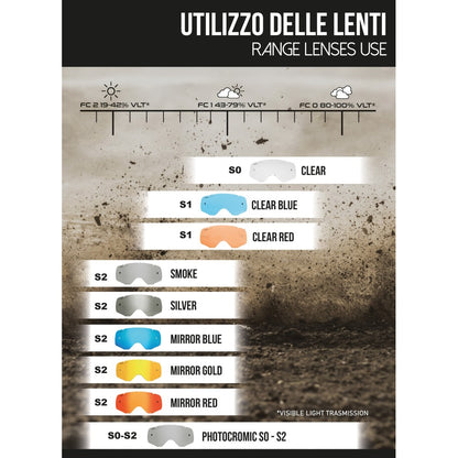 Ethen Goggle Tear-off Lens Mirror Blue