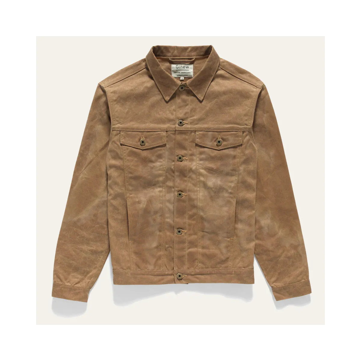Ginew Waxed Canvas Rider Jacket Brown