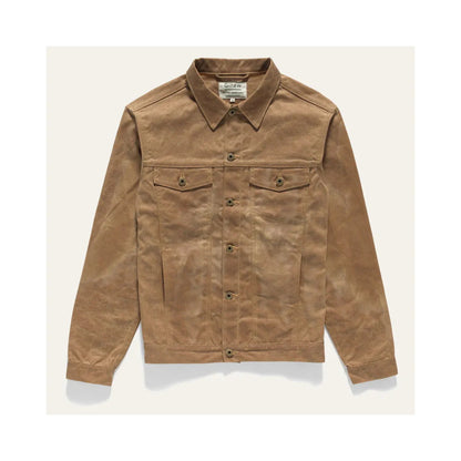 Ginew Waxed Canvas Rider Jacket Brown