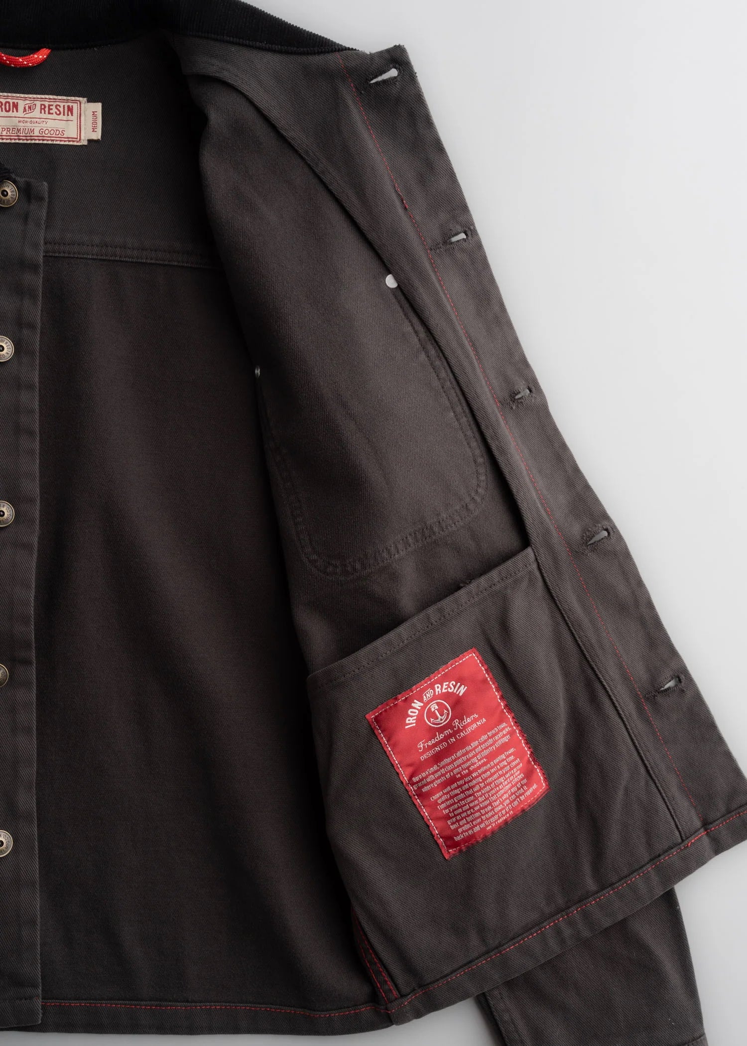 Iron And Resin Bronson Bull Denim Jacket Charcoal