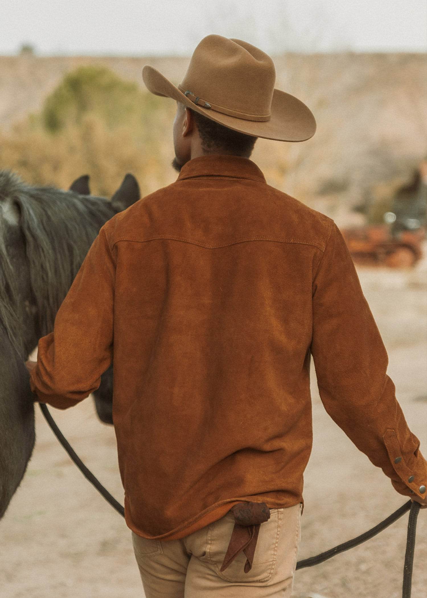 Iron And Resin Fenceline Shirt Buffalo Suede Cognac
