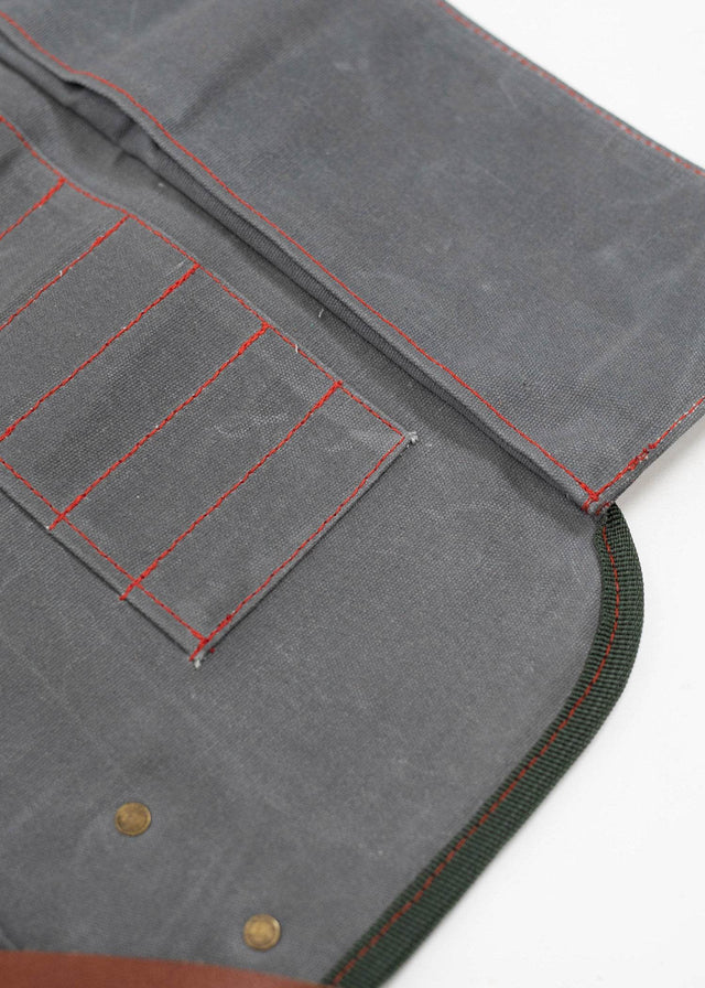 Iron And Resin Great Plains Leather & Canvas Tool Roll Brown/Grey