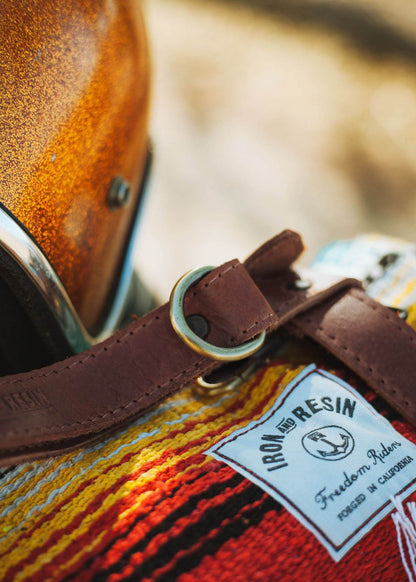 Iron And Resin Leather Blanket Roll Brown