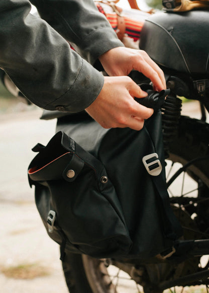 Iron And Resin Moto Pannier Bag Black