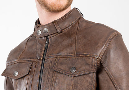 John Doe Drifter Leather Jacket Brown