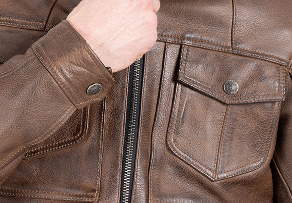 John Doe Drifter Leather Jacket Brown