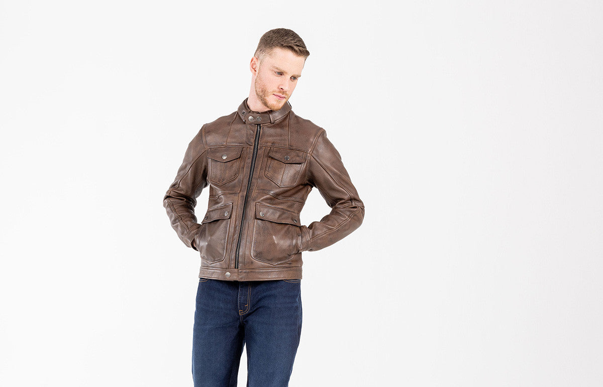 John Doe Drifter Leather Jacket Brown