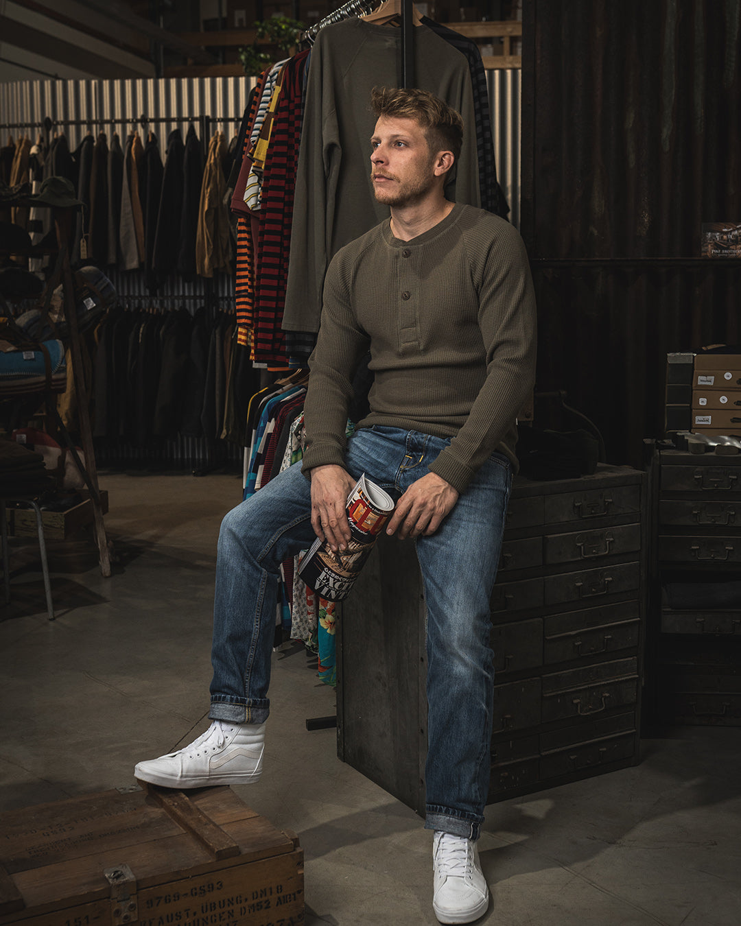 Pike Brothers 1936 Waffle Shirt Army