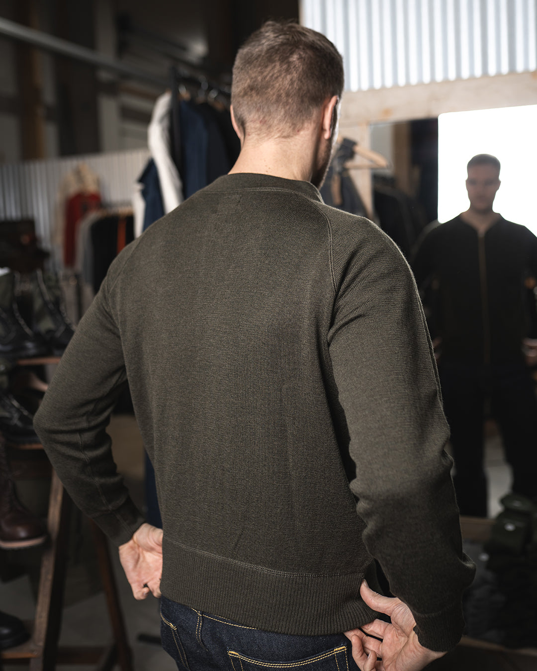 Pike Brothers 1943 C2 Zipped Sweater Olive Drab