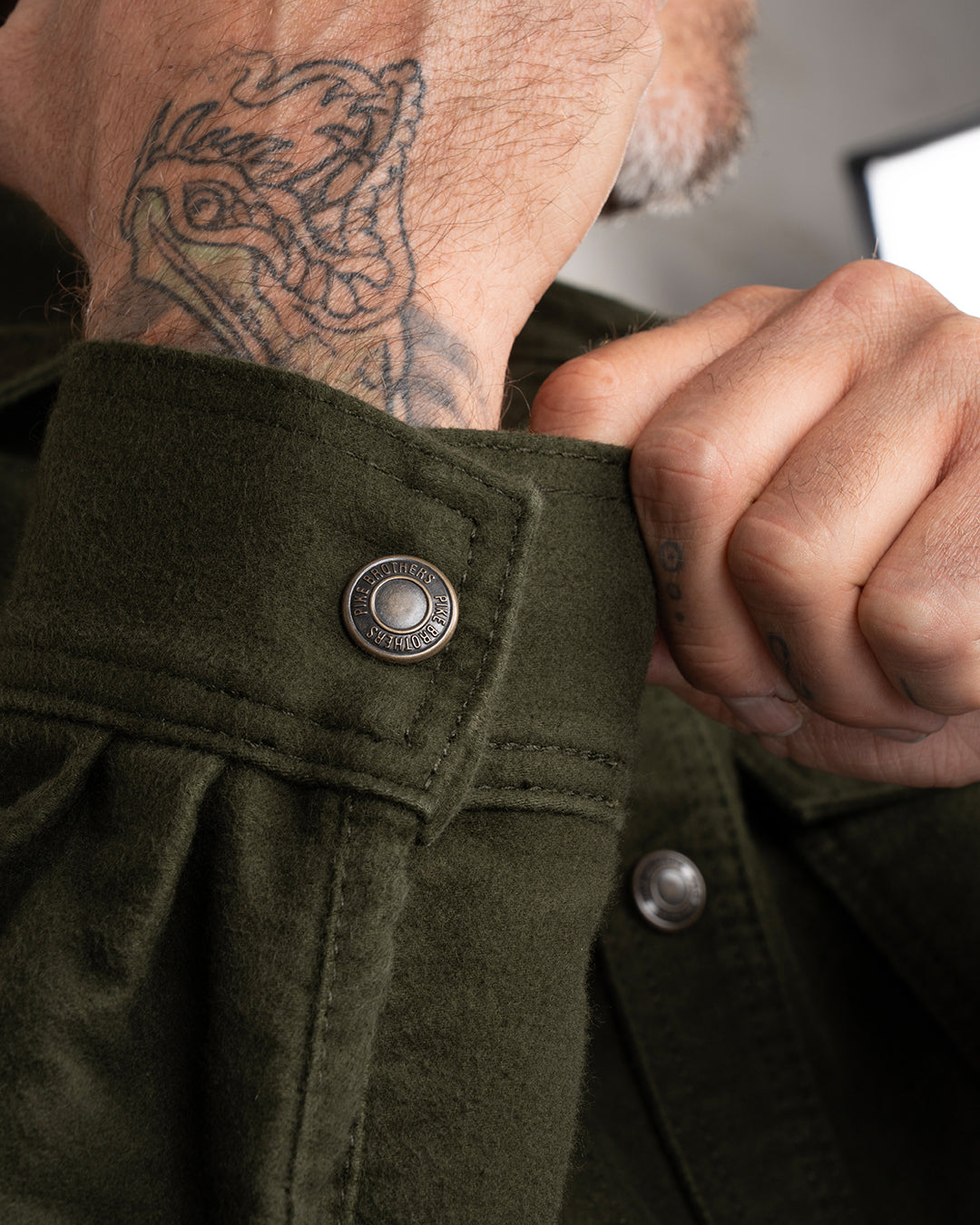 Pike Brothers 1943 CPO Moleskin Shirt Moss Green