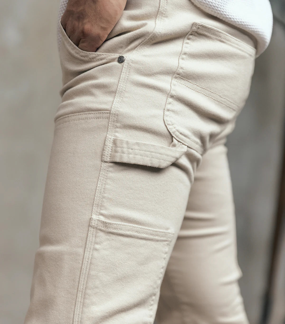 Silk Road Carpenter Motorcycle Pants Off-White