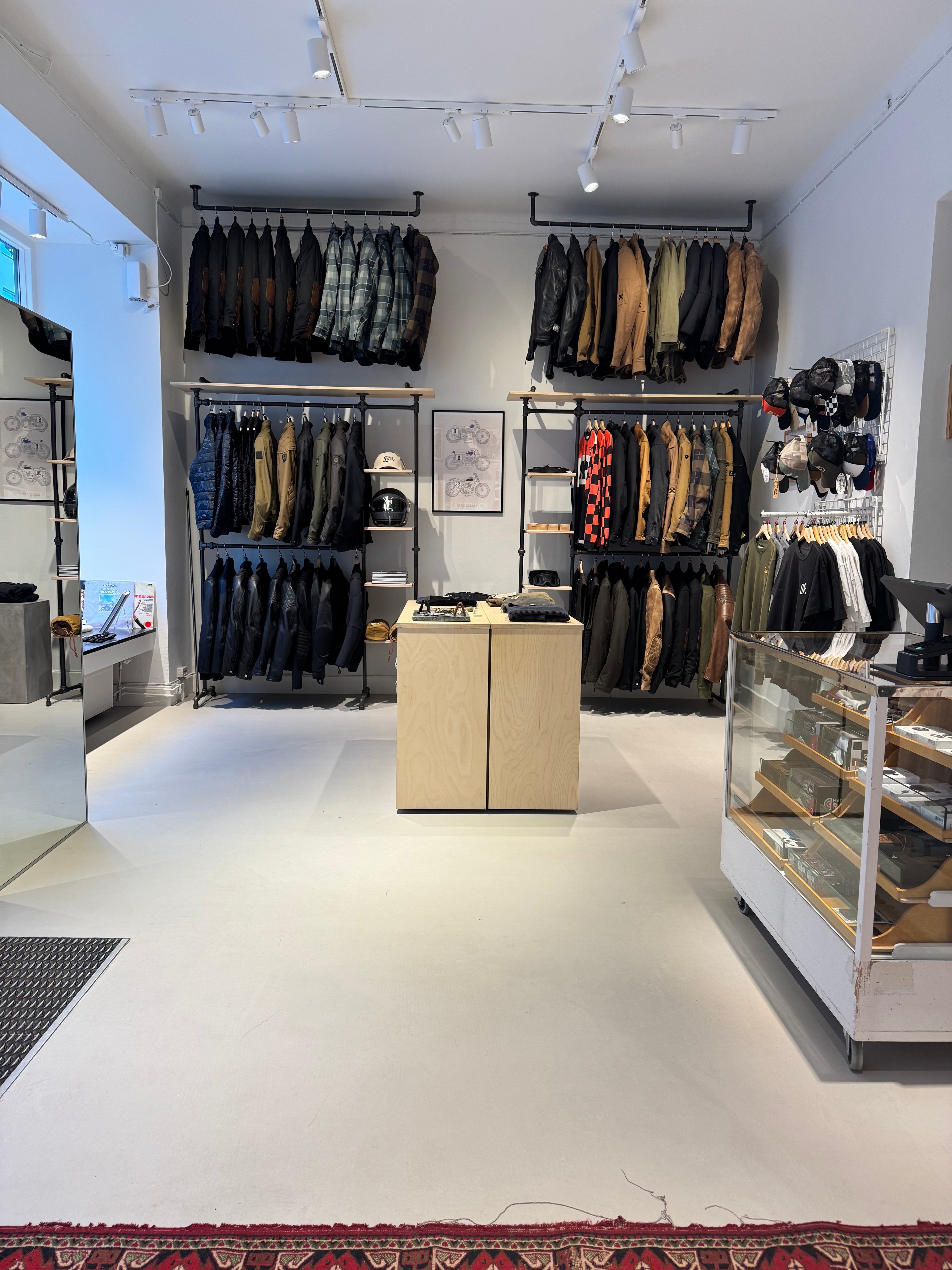 Interior photo from The Occasional Rider store on Södermalm in Stockholm.