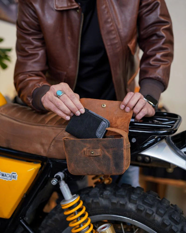 Trip Machine Sidekick Moto Pouch Rich Mocha