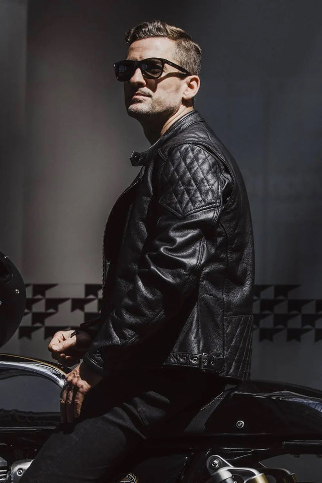 Pando Moto Twin Black Leather Motorcycle Jacket