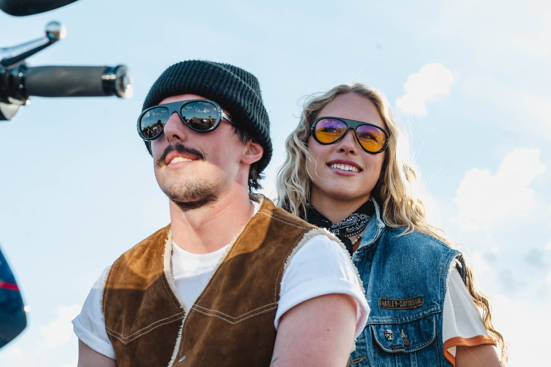 Vallon Moto Aviators Sunglasses Black/Green